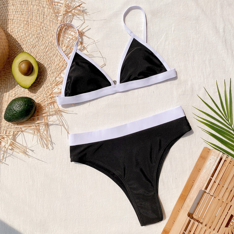 Patchwork Sexy Triangle Swimsuit Tankini Sets CSYZ B208W