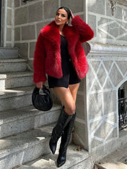 Faux Fur Collar Long Sleeve Short Jacket SH 391330