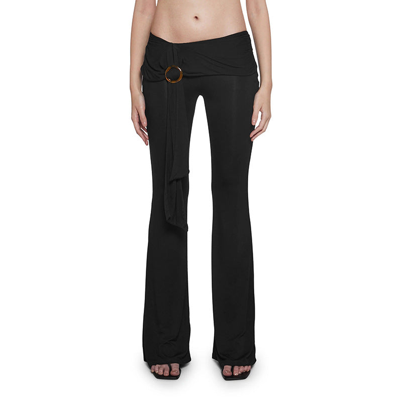 Solid Color Micro Flare Pants GDSF Q25PT259