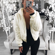 Fashion Solid Color Hooded Loose Plush Jacket GLYY 6001