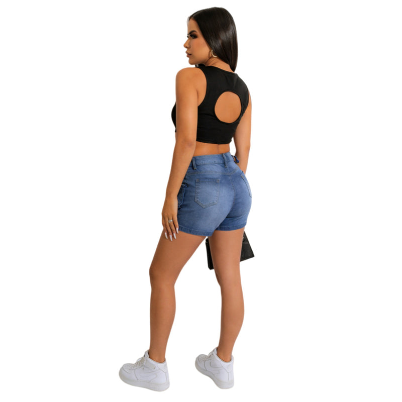 Fashion Washed Denim Shorts LA 3308
