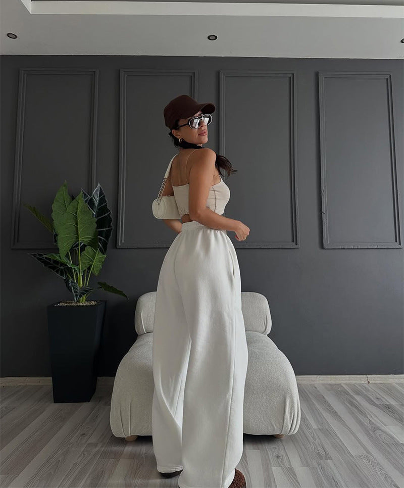 Solid Color Loose Wide Leg Pants SSNF 211516