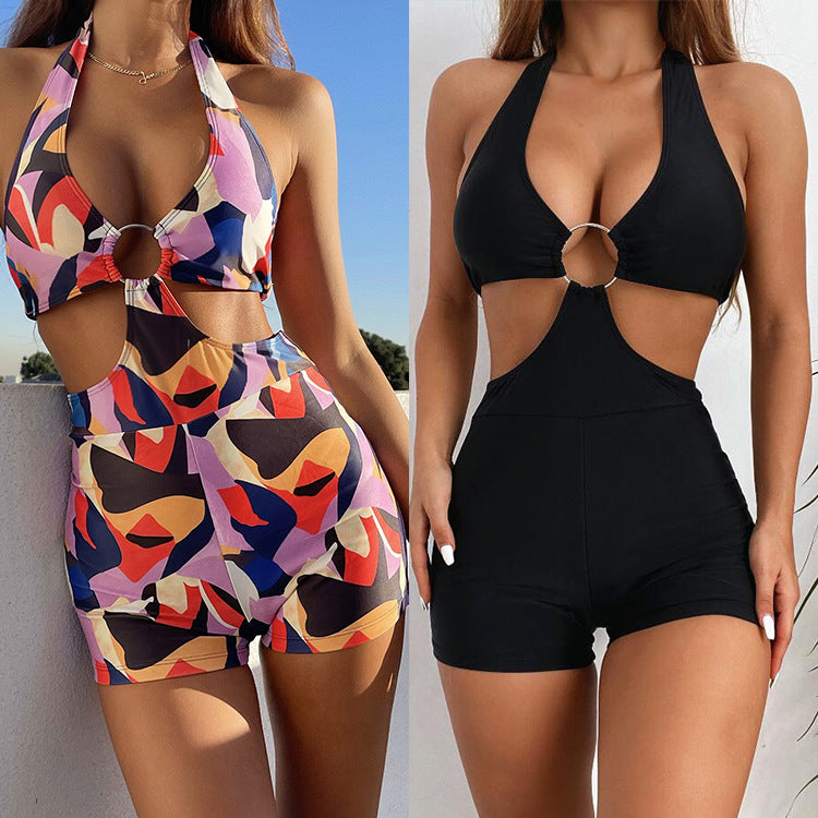 Sexy Halter Neck One Piece Swimsuit CSYZ B252W