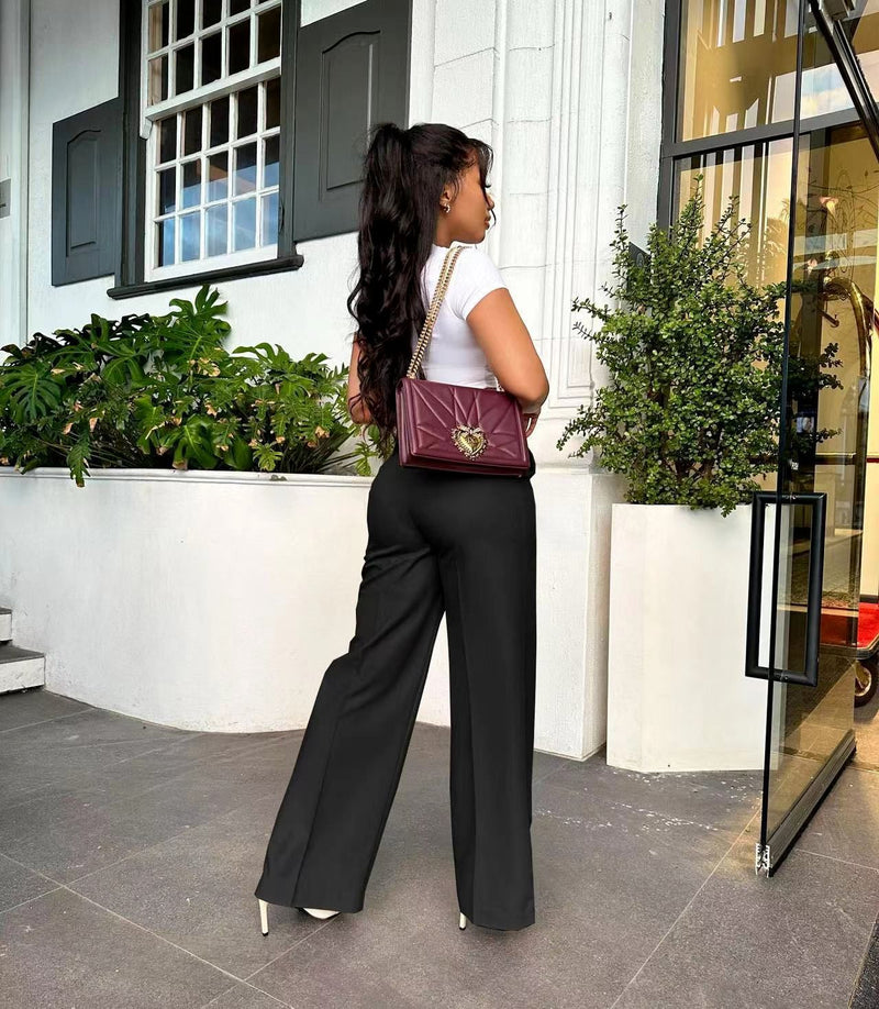 Solid Color Loose Straight Pants LSD 2314