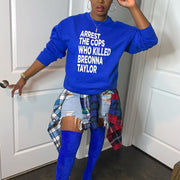 Fashion Casual Solid Color Letter Printed Sweatshirt BN 9255