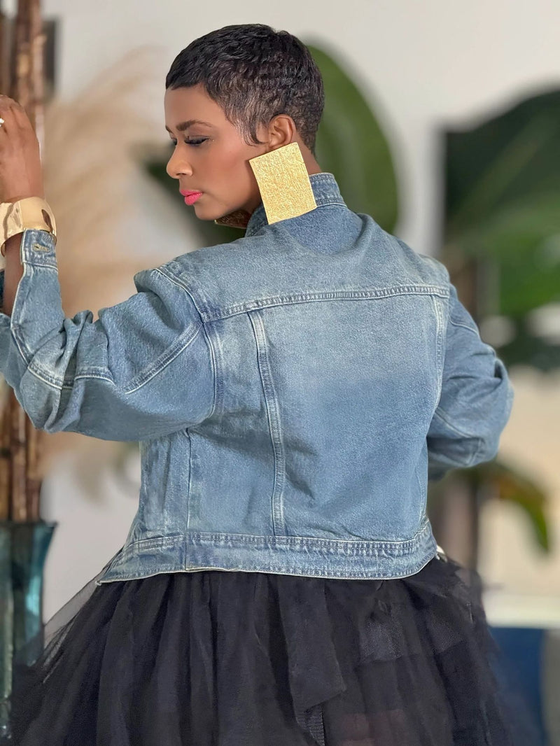 Long Sleeve Washed Denim Coat GYLN 1936