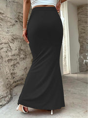 Solid Color Small V Long Skirt GYSQ KREC0580