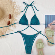 Sexy Solid Color Halter Neck Swimsuit CSYZ B290