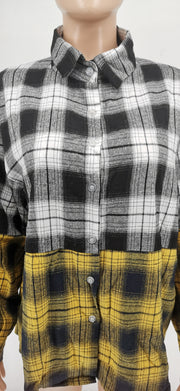 Plaid Casual Patchwork Loose Full Sleeve Blouse WSYF 5911