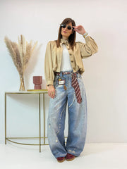 Plus Size Fashion Washed Straight Jeans GYLN 3648