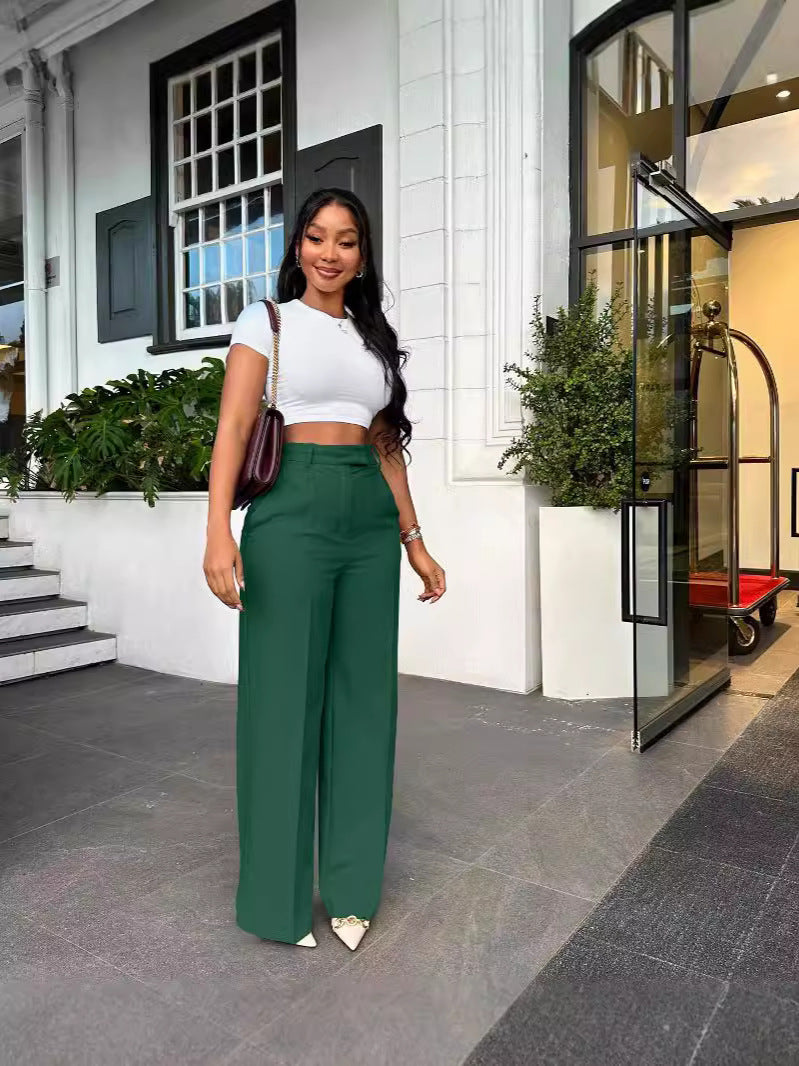 Solid Color Loose Wide Leg Pants QODY Y6012