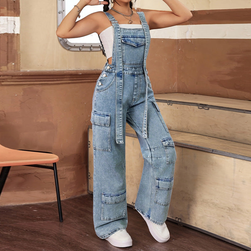 Cowboy Shoulder Strap Jumpsuit GDAM 218972