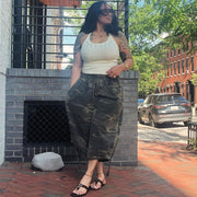 Plus Size Camouflage Printed Seventh Jeans GAKF 60701