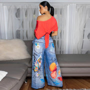 Fashion Print Wide Leg Pants YF 10833