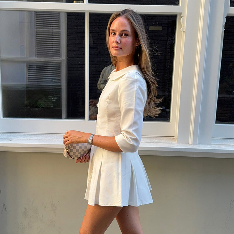 Half Sleeve Single Breasted Mini Dress GPKJ MR50995