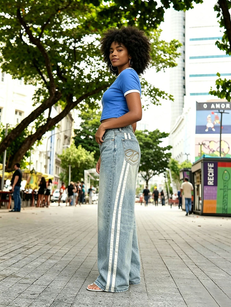 Plus Size Loose Patchwork Jeans GYLN 1617