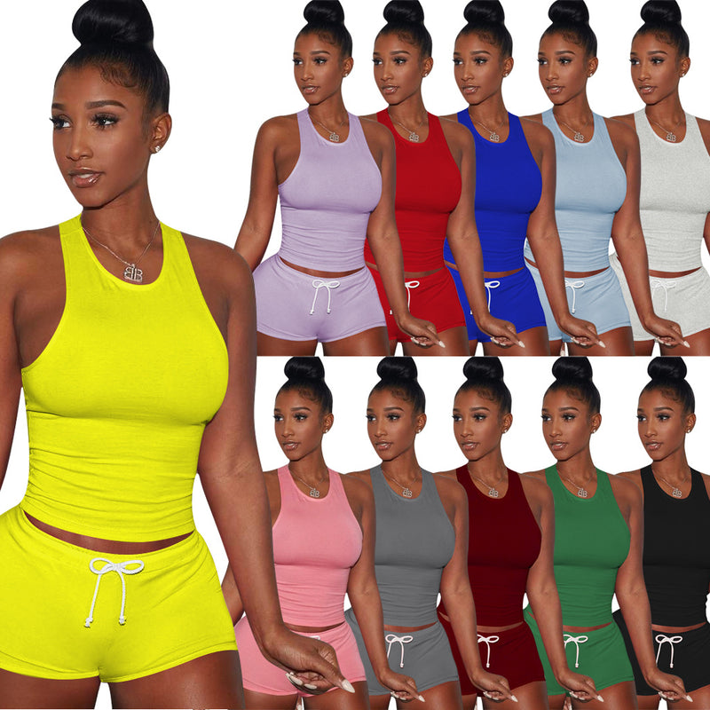 Sleeveless Summer Two Piece Shorts Suit TE 3147