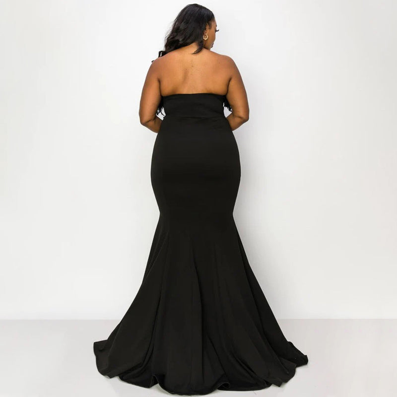 Plus Size Sexy Off shoulder Slim Elegant Maxi Dress NNWF 7781