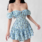 Off Shoulder Backless Ruffles MinI Dress GADE 2939
