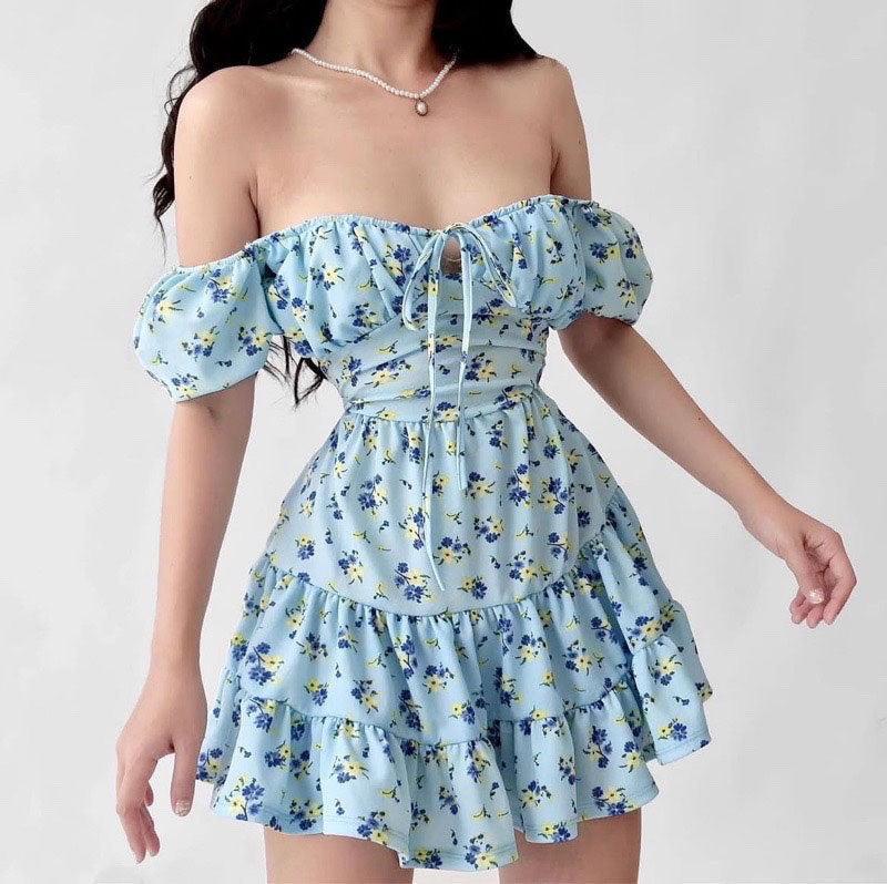 Off Shoulder Backless Ruffles MinI Dress GADE 2939