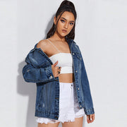 Long Sleeve Holes Denim Coat GDAM 218759