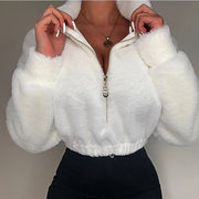 Long Sleeve Warm Plush Zipper Sweatshirt GNZD 8030DN