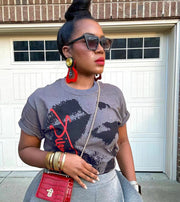 Short Sleeve Print Loose T Shirt BGN 345