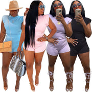 Solid T Shirt And Shorts Two Piece Sets XYF 9136