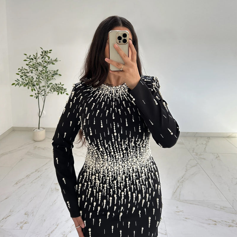 Hot Diamond Long Sleeve Maxi Dress BY 7767