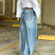 Straight Loose Patchwork Faux two