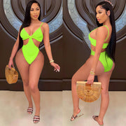 Sexy Solid Hollow Out One Piece Swimsuit HMS 5445