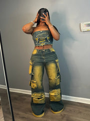 Vintage Casual Loose Jeans LX 6057