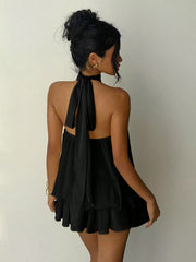 Sexy Backless Solid Color Mini Dress GYWO 55056