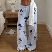 Coconut Tree Print Loose Pants GPKJ MR49450