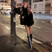 Long Sleeve Solid Color Plush Coat XEF K25C84302