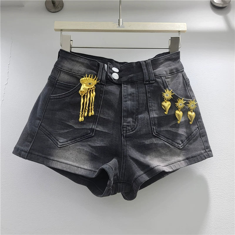Retro Tight Denim Shorts GZYN K21025