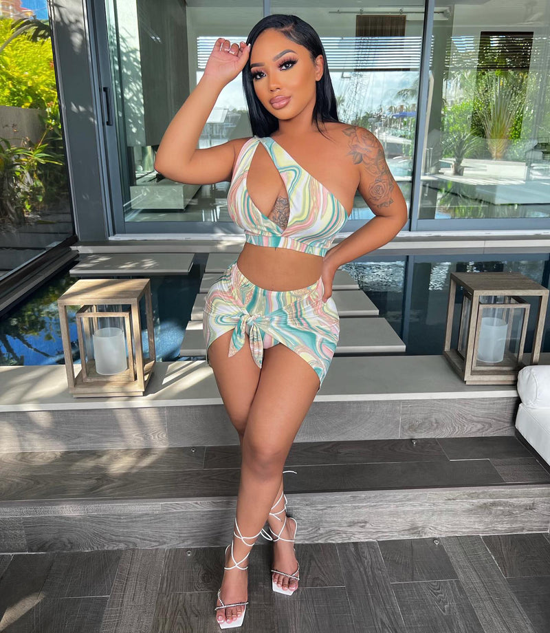 Sexy Printed Swimsuit 2 Piece Sets HMS 5535
