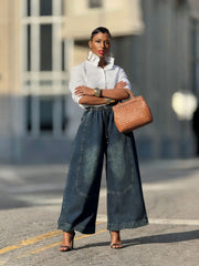 Retro Denim Loose Wide Leg Jeans GYLN 2530