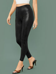 PU Leather Snake Print Pants GFMA 0415
