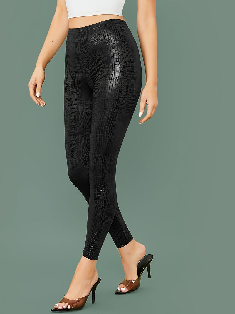 PU Leather Snake Print Pants GFMA 0415