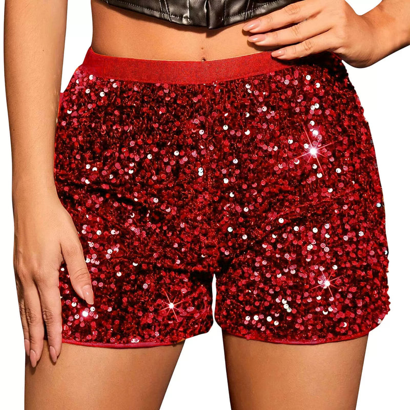 Solid Color Sequin Shorts GXRF QC0166