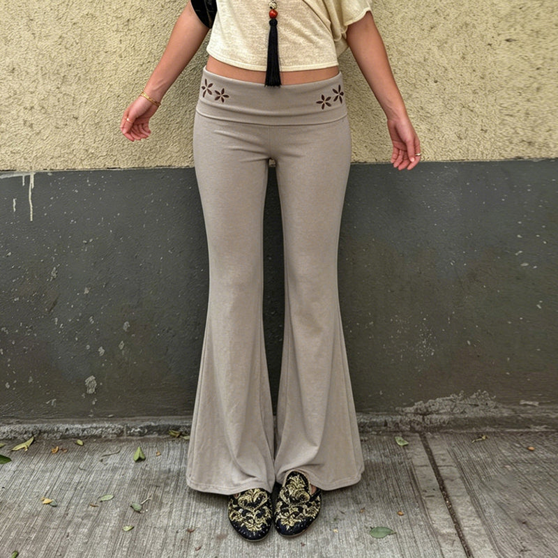 Fashion Embroidered Flare Pants GPKJ MR49576