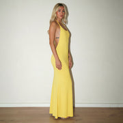 Solid Color Sleeveless Backless Maxi Dress GSZM C26DS258