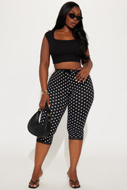 Bow Printed Polka Dot Seventh Pants YWXS K26L2421