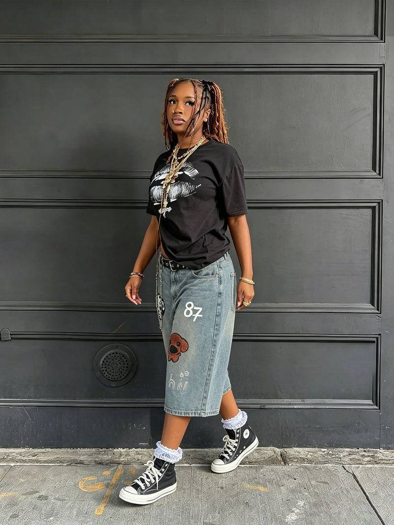 Embroidered Puppy Denim Seventh Jeans GYLN 1386