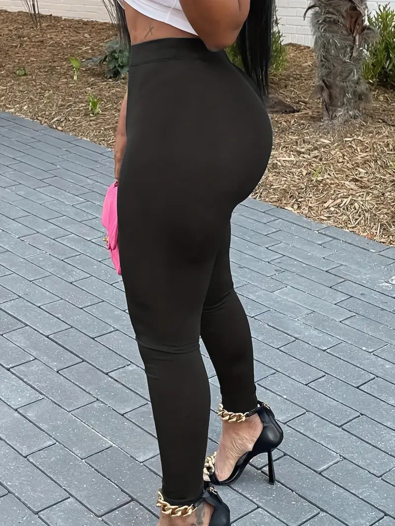 Plus Size Solid Color Sport Yoga Pants YIM 444