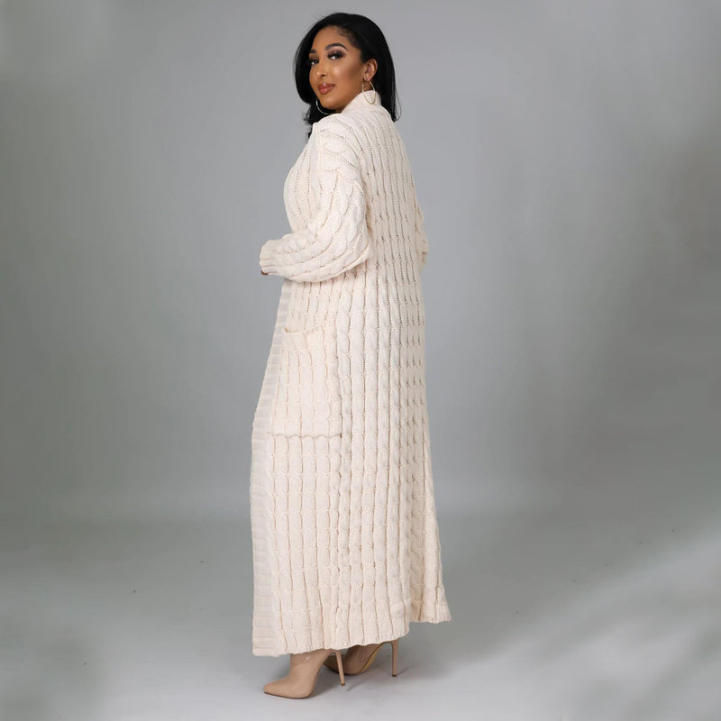 Plus Size Fashion Long Sleeve Long Sweater Jacket GOSD 6813