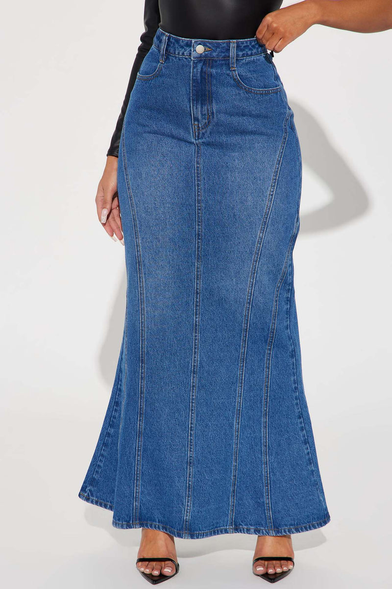 Denim Ruffle Half body Skirt GQDH 2323