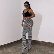 Fashion Stripe Micro Flare Pants GDYF 10786