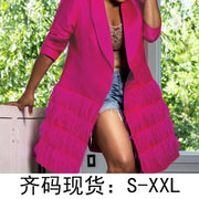 Ostrich Fur Solid Color Trench Coat QYXZ 9145